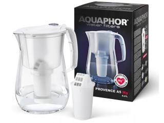 Duży dzbanek filtrujący z Tritanu Aquaphor PROVENCE 4,2 L z filtrem A5 Mg BIAŁY