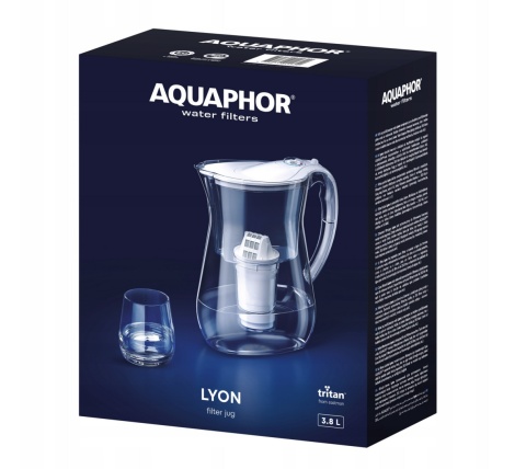 Dzbanek filtrujący z Tritanu Aquaphor Lyon 3.8 l z wkł. A5, biały + WKŁAD