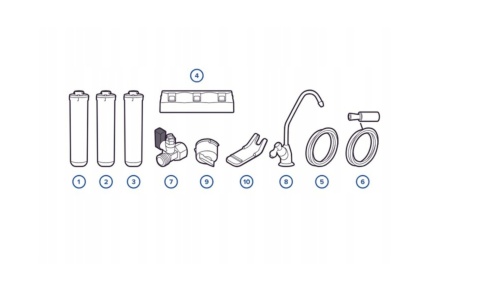 Filtr pod zlew Aquaphor KRYSZTAŁ A , filtry K5+K2+K7 - 3 szt.