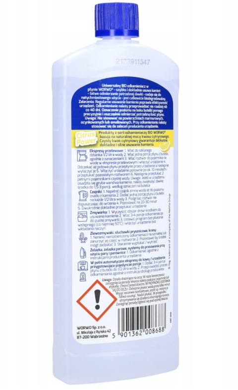 ODKAMIENIACZ UNIWERSALNY BIO-LIQUID 250 ML PC06 EKSPRES, CZAJNIK WORWO