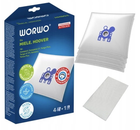 WORKI DO OKURZACZA HOOVER MIELE C1 C2 C3 GN 4 SZT. + 1 FILTR