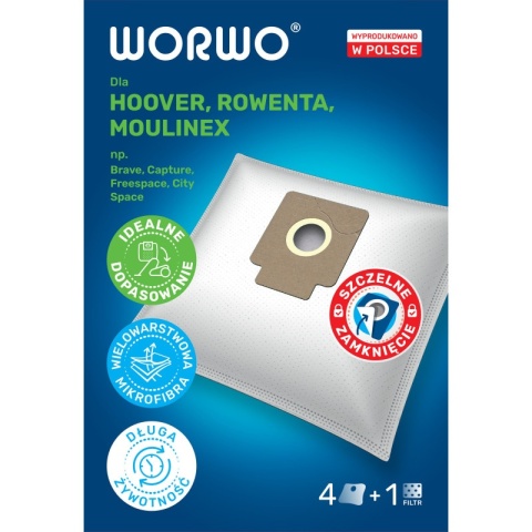 WORKI DO ODKURZACZA HOOVER BRAVE BV30 BV71 HMB04 4 SZT. + 1 FILTR