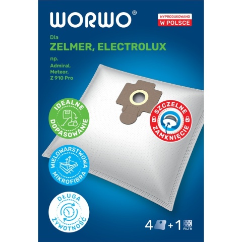 WORKI DO ODKURZACZA ADMIRAL METEOR 1010 1116 ZMB05 4 SZT. + 1 FILTR