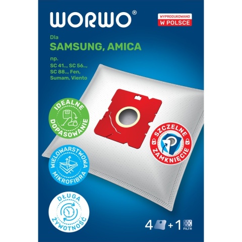 WORKI DO ODKURZACZA SAMSUNG SC5480 SC5490 SMB01 4 SZT. + 1 FILTR