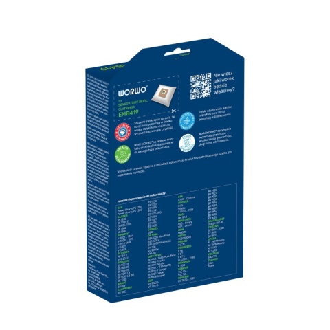 WORKI DO ODKURZACZA SENCOR SVC 45 COOPER BS 1300 EMB419 6 SZT. + 1 FILTR