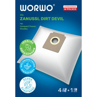 WORKI DO ODKURZACZA ZELMER DOT VC 1002.0 EK XS 01Z011 ZMB07 4 SZT. + 1 FILTR