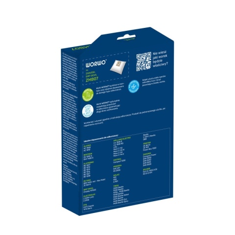 WORKI DO ODKURZACZA ZELMER DOT VC 1002.0 EK XS 01Z011 ZMB07 4 SZT. + 1 FILTR