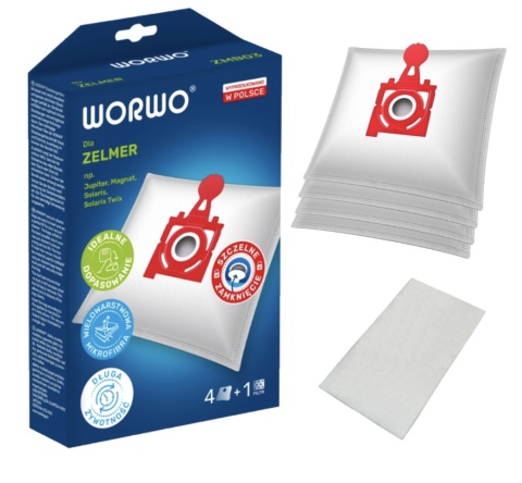 WORKI DO ODKURZACZA ZELMER JUPITER SOLARIS MAGNAT ZVCA300B ZMB03 4 SZT. + 1 FILTR