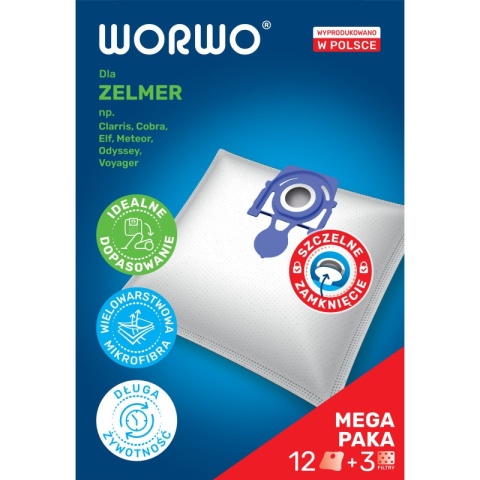 WORKI DO ODKURZACZA ZELMER ODYSSEY BOSCH 12 SZT. + 3 FILTRY