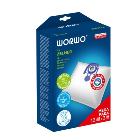 WORKI DO ODKURZACZA ZELMER ODYSSEY BOSCH 12 SZT. + 3 FILTRY