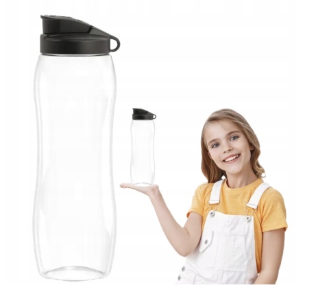 Bidon na wodę Dafi poj. 0,6 l kolor bezbarwny zakrętka czarna