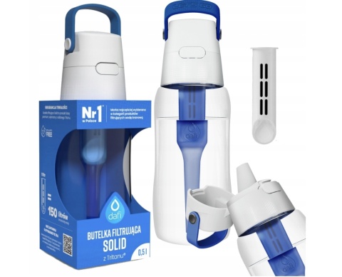 Butelka filtrująca Dafi Solid 0.5 L SZAFIROWA / NIEBIESKA z filtrem