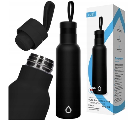 Butelka termiczna termos Dafi EASY stal nierdzewna 490 ml czarna