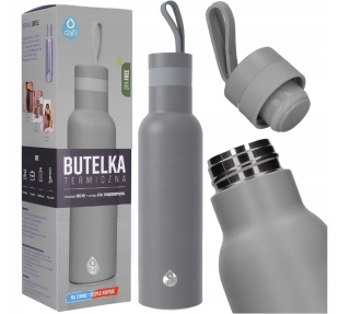 Butelka termiczna termos Dafi EASY stal nierdzewna 490 ml szara