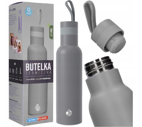 Butelka termiczna termos Dafi EASY stal nierdzewna 490 ml szara