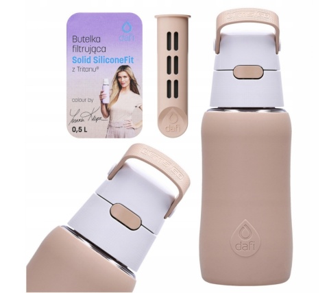 Butelka z Tritanu Dafi SOLID SiliconeFit 0,7l cappuccino z 1 filtrem