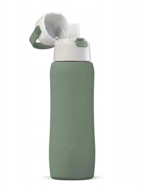 Butelka z Tritanu Dafi SOLID SiliconeFit 0,7l szałwiowy z 1 filtrem