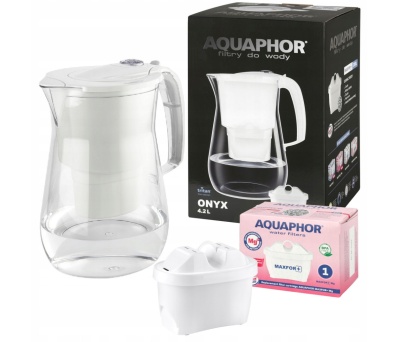 Dzbanek filtrujący z Tritanu Aquaphor Onyx 4,2l + 1 wkład Maxfor+, BIAŁY