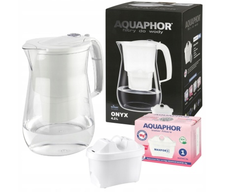 Dzbanek filtrujący z Tritanu Aquaphor Onyx 4,2l + 1 wkład Maxfor+, BIAŁY
