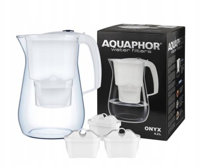 Dzbanek filtrujący z Tritanu Aquaphor Onyx 4,2l z 3 wkładami Maxfor+ Mg BIAŁY