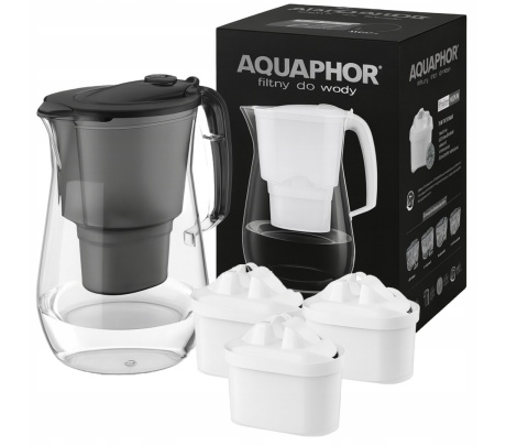 Dzbanek filtrujący z Tritanu Aquaphor Onyx 4,2l z 3 wkładami Maxfor+ Mg CZARNY