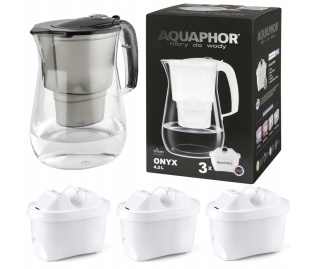 Dzbanek filtrujący z Tritanu Aquaphor Onyx 4,2l z 3 wkładami Maxfor+ Mg CZARNY