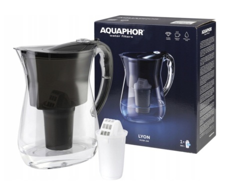 Dzbanek filtrujący z Tritanu Aquaphor Lyon 3.8 l z wkł. A5, CZARNY + WKŁAD