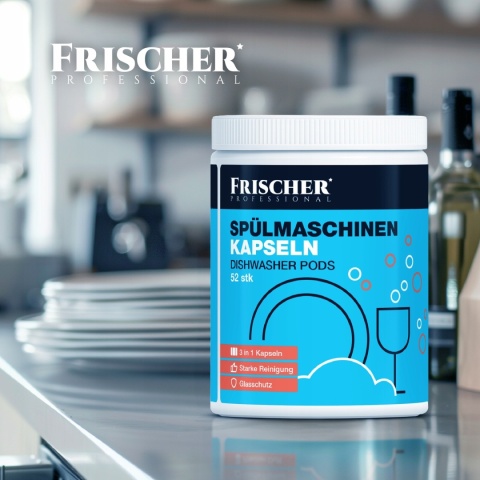 2 szt. KAPSUŁKI DO ZMYWARKI NACZYŃ 3w1 FRISCHER PROFESSIONAL 52SZT CYTRYNOWE