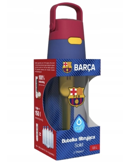 Butelka filtrująca Dafi Solid 0.5 L FC Barcelona + FILTR + SZCZOTKA + NAKLEJKI