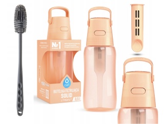 Butelka filtrująca Dafi Solid 0.5 L Peach Fuzz brzoskwiniowa + filtr + SZCZOTKA
