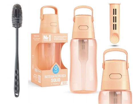 Butelka filtrująca Dafi Solid 0.5 L Peach Fuzz brzoskwiniowa + filtr + SZCZOTKA