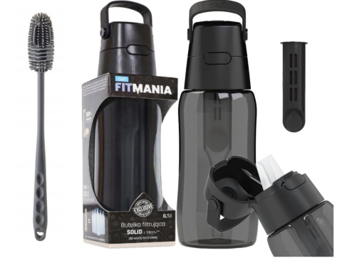 Butelka filtrująca Dafi Solid 0.5 L barwiona czarna + FILTR + SZCZOTKA