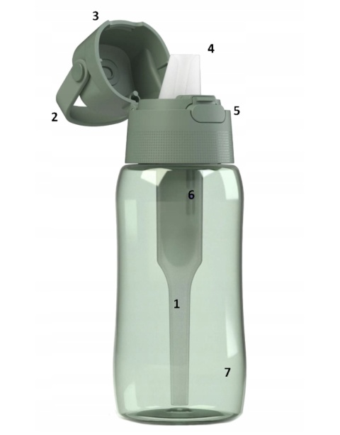 Butelka filtrująca Dafi Solid 0.5 L barwiona szałwiowa + FILTR + SZCZOTKA