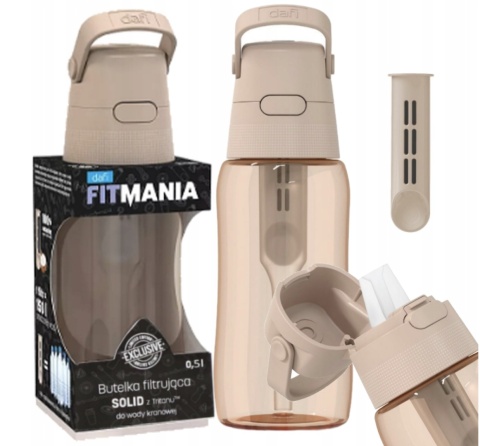 Butelka filtrująca Dafi Solid 0.5 L cappuccino barwiona z filtrem
