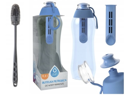 Butelka filtrująca bidon Dafi SOFT 0,3L Błękitna + FILTR + SZCZOTKA