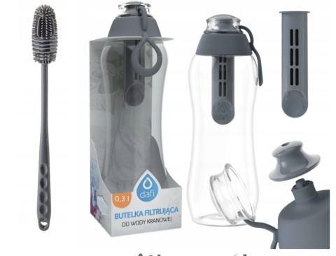 Butelka filtrująca bidon Dafi SOFT 0,3L Stalowa + FILTR + SZCZOTKA