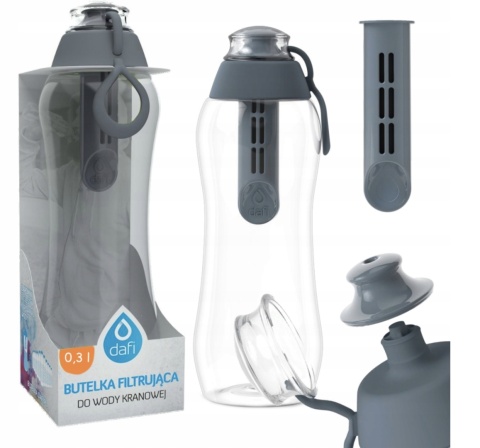 Butelka filtrująca bidon Dafi SOFT 0,3L Stalowa z 1 filtrem