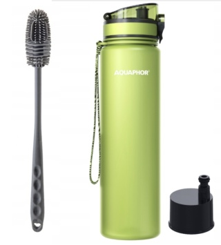 Butelka filtrująca z Tritanu Aquaphor City 1L Zielona + 1 filtr + SZCZOTKA
