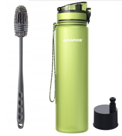 Butelka filtrująca z Tritanu Aquaphor City 1L Zielona + 1 filtr + SZCZOTKA