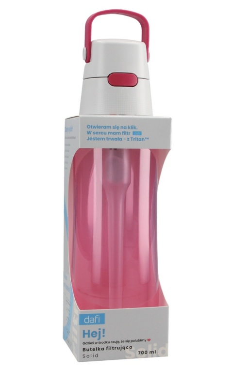 Butelka filtrująca z Tritanu Dafi SOLID 0,7l Flamingowa Różowa + FILTR