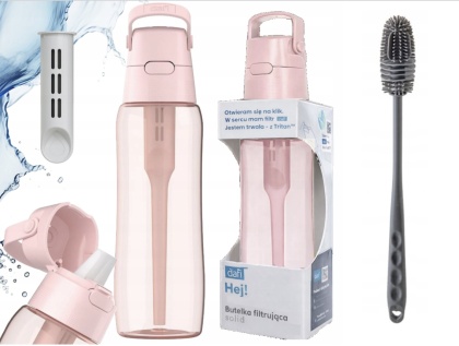 Butelka filtrująca z Tritanu Dafi SOLID 0,7l pudrowy róż z filtrem