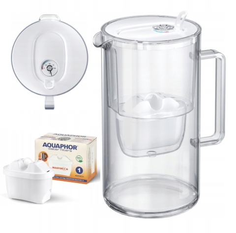 Dzbanek filtrujący szklany Aquaphor Glass 2,5l + wkład Maxfor+ H, BIAŁY