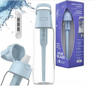 Szklana butelka filtrująca Solid Dafi 0,6 L Dove Blue + FILTR