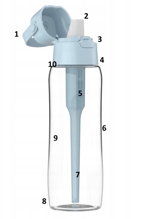 Szklana butelka filtrująca Solid Dafi 0,6 L Dove Blue + FILTR