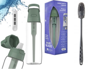 Szklana butelka filtrująca Solid Dafi 0,6 L Szałwiowa + FILTR + SZCZOTKA