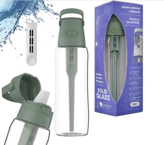 Szklana butelka filtrująca Solid Dafi 0,6 L Szałwiowa + FILTR