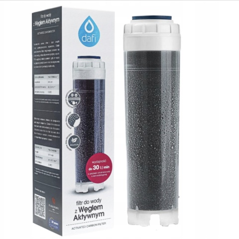 Filtry przepływowe Dafi 1 x węglowy i 1 x żywiczny - 2 szt.