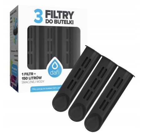 Zestaw filtrów DAFI do butelki Soft i Solid Czarny (3 szt.)
