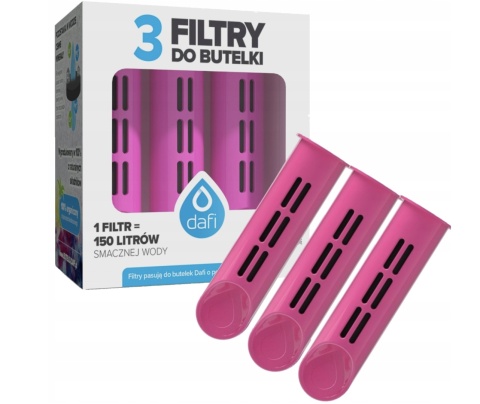 Zestaw filtrów DAFI do butelki Soft i Solid Flamingowy Różowy (3 szt.)