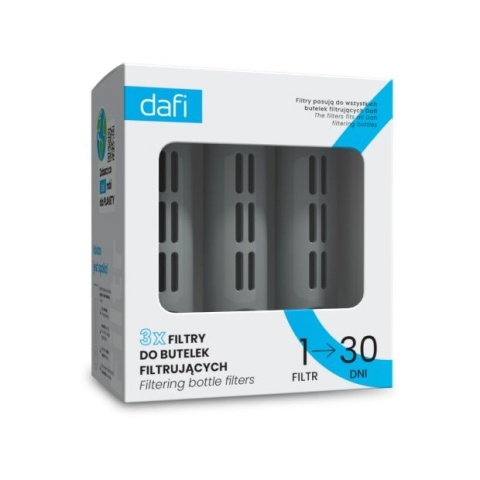 Zestaw filtrów DAFI do butelki Soft i Solid Jeansowy Szary (3 szt.)